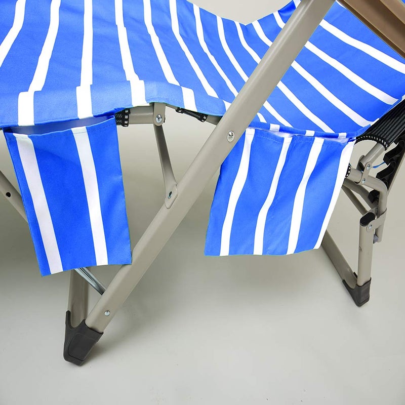 VOCOOL Beach Chair Towel Chaise Lounge Cover with Pockets Pool Chair Towel for Outdoor Patio Garden (Blue) - Image 4